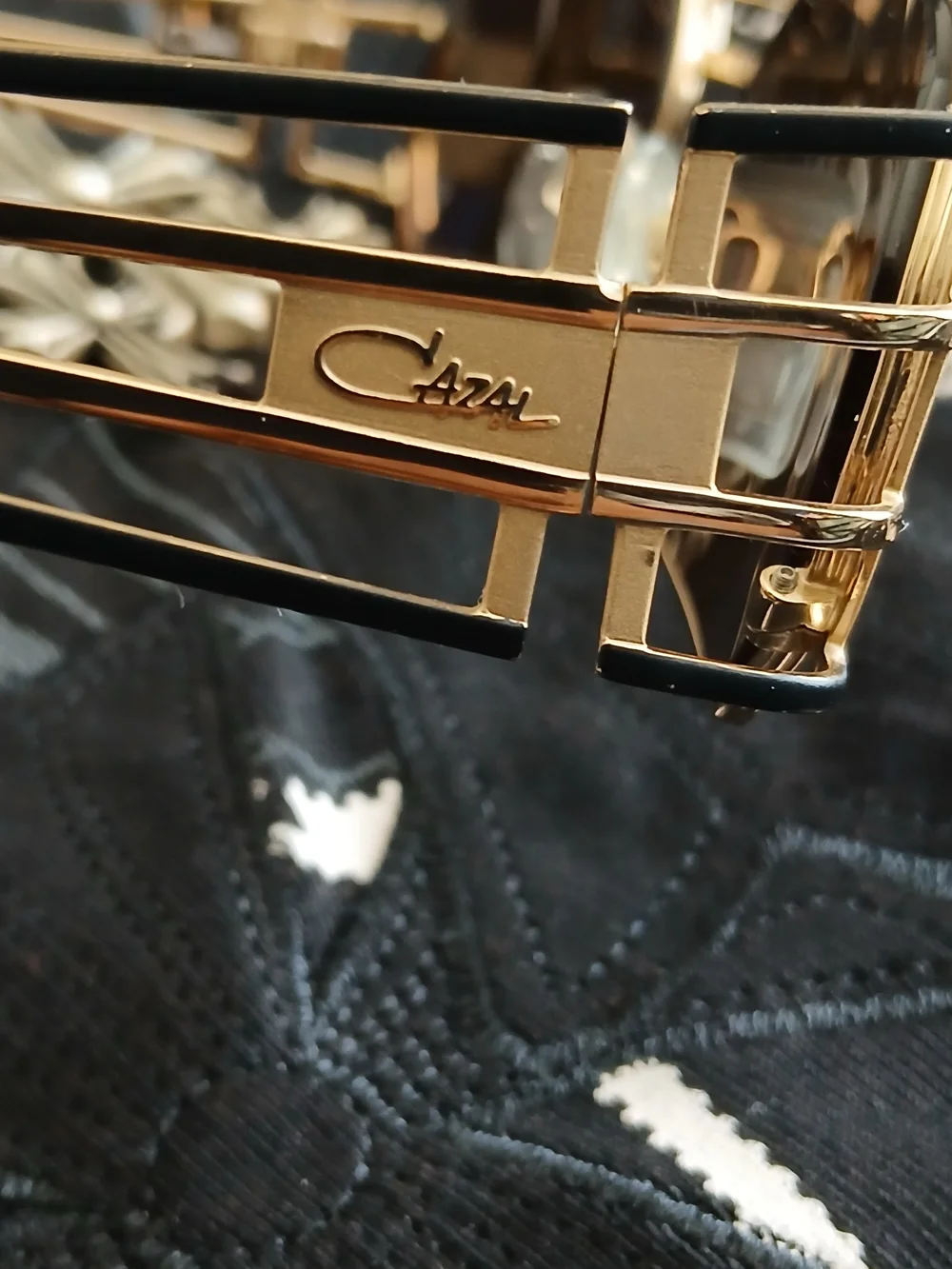 Men's 90s Cazal 980 Sunglasses in Gold with Brown Lenses